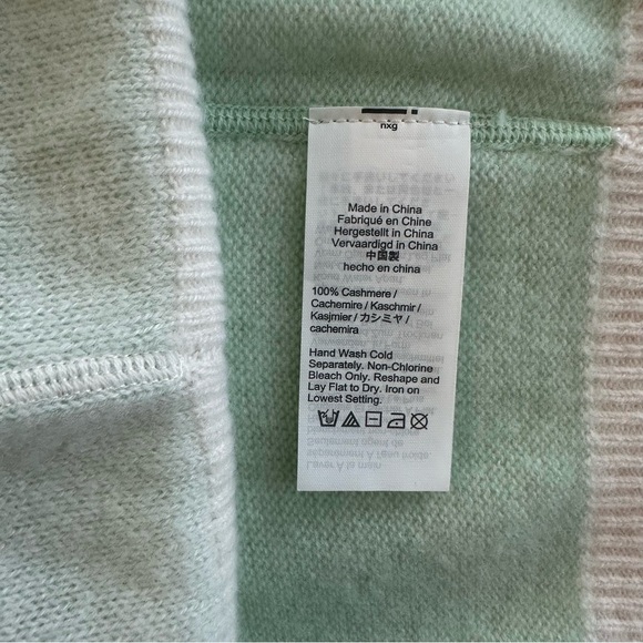 J. Crew 100% Cashmere Plaited Relaxed Sweatshirt in Wintermint Snow | XXL | NWOT - Picture 8 of 10